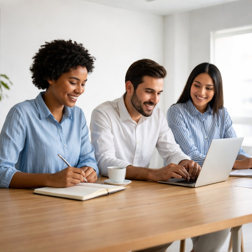 Diverse professional team collaborating in office